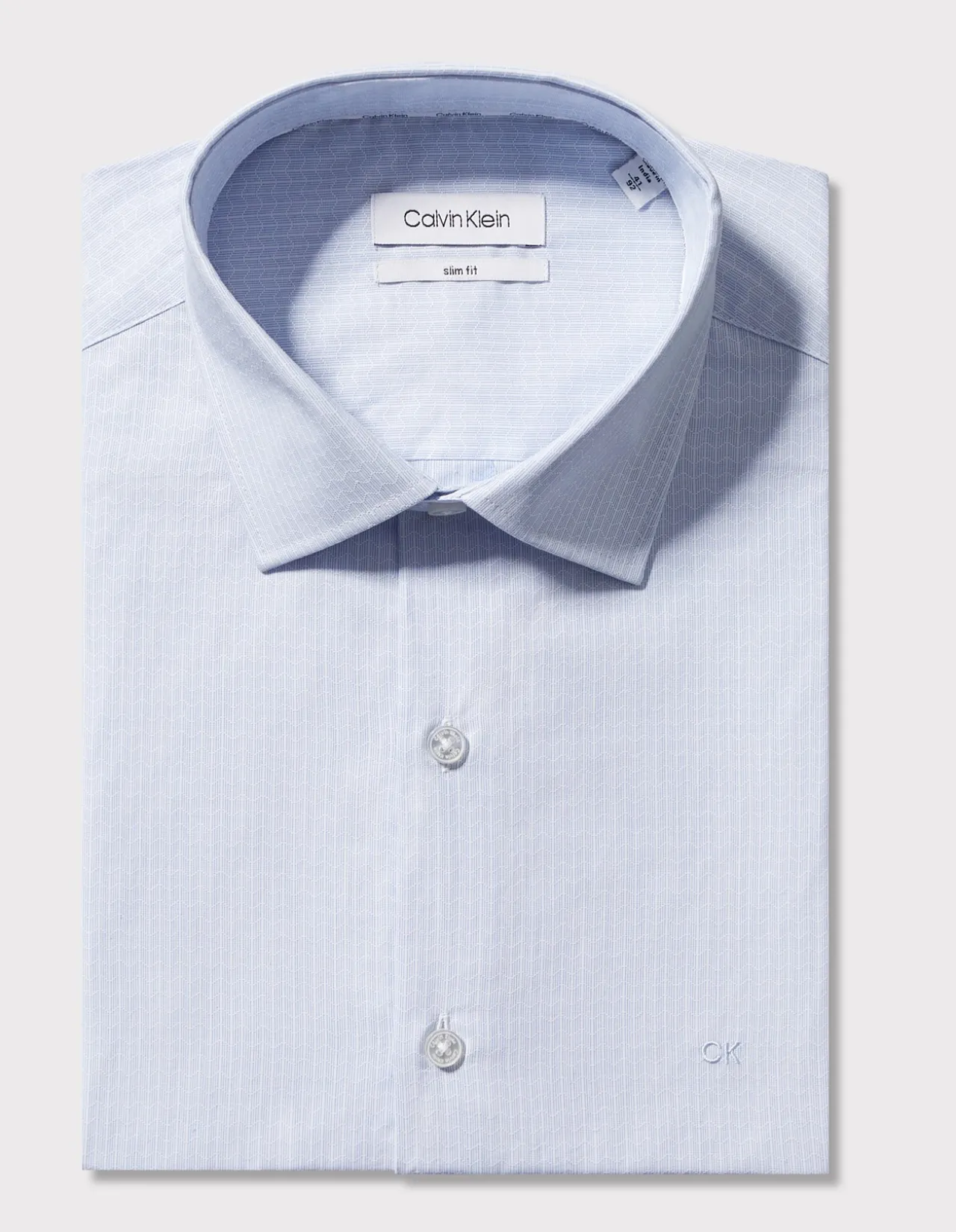 Long Sleeve Slim Single Colour WAVE Dobby Shirt