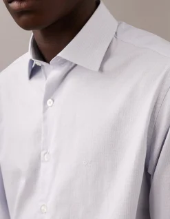Long Sleeve Slim Single Colour WAVE Dobby Shirt