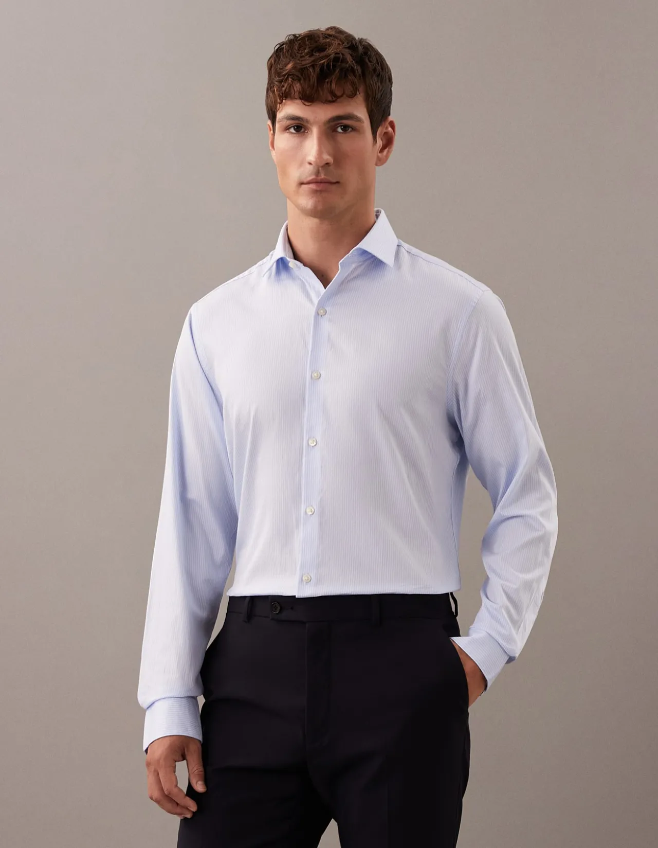 LONG SLEEVE SOFT COMFORT STRETCH SLIM FIT SHIRT