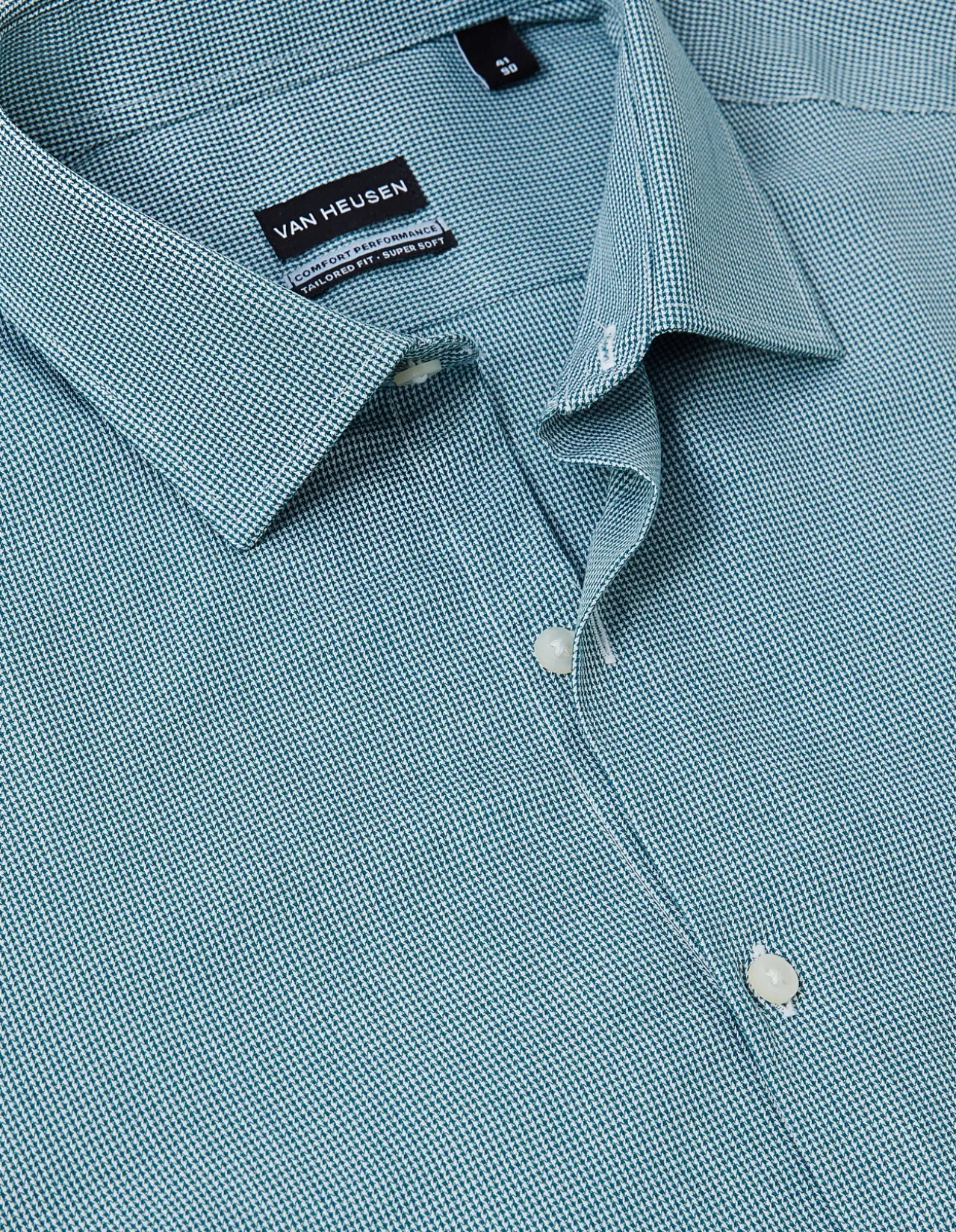 LONG SLEEVE SOFT TOUCH HERRINGBONE TAILORED FIT SHIRT