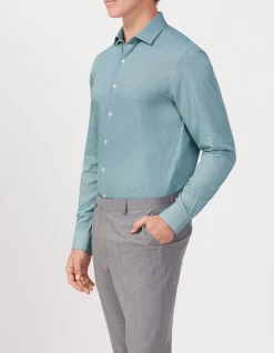 LONG SLEEVE SOFT TOUCH HERRINGBONE TAILORED FIT SHIRT