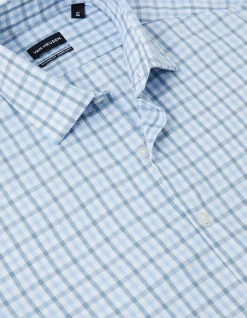 LONG SLEEVE TAILORED FIT CHECK TENCEL OXFORD BAMBOO SHIRT