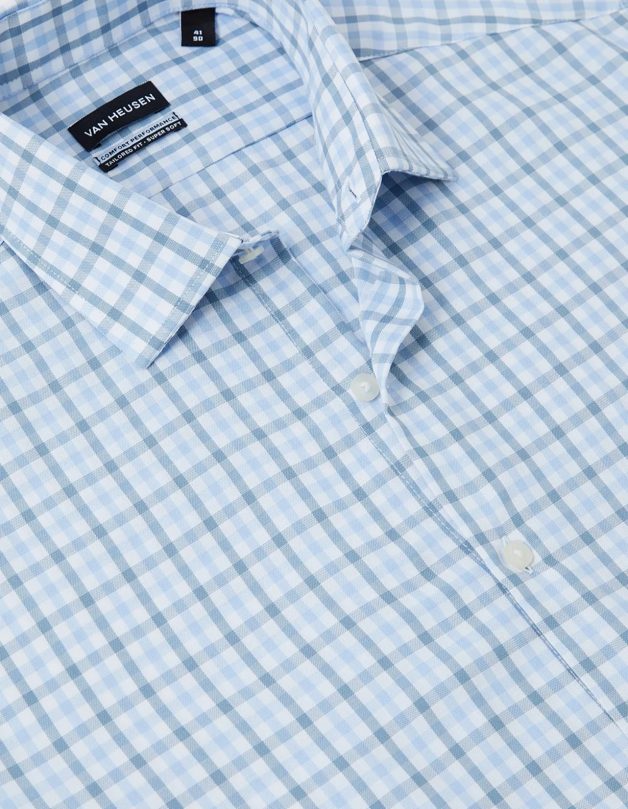 LONG SLEEVE TAILORED FIT CHECK TENCEL OXFORD BAMBOO SHIRT