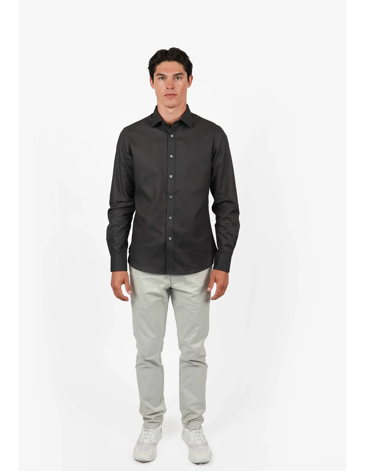 LONG SLEEVE TENCEL WAFFLE COTTON SHIRT