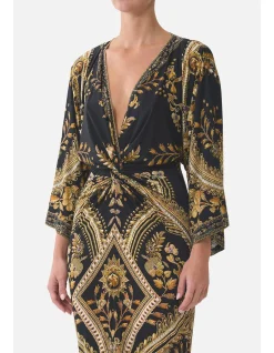 LONG SPLIT FRONT TWIST DRESS