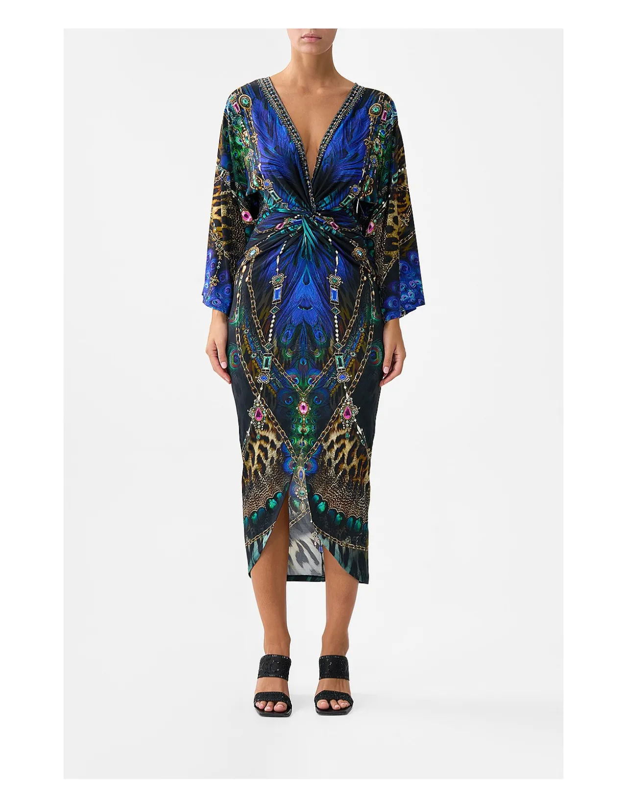 LONG SPLIT FRONT TWIST DRESS