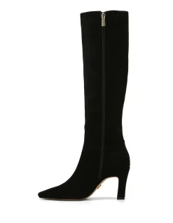 Louella Black Suede Leather Knee High Boot