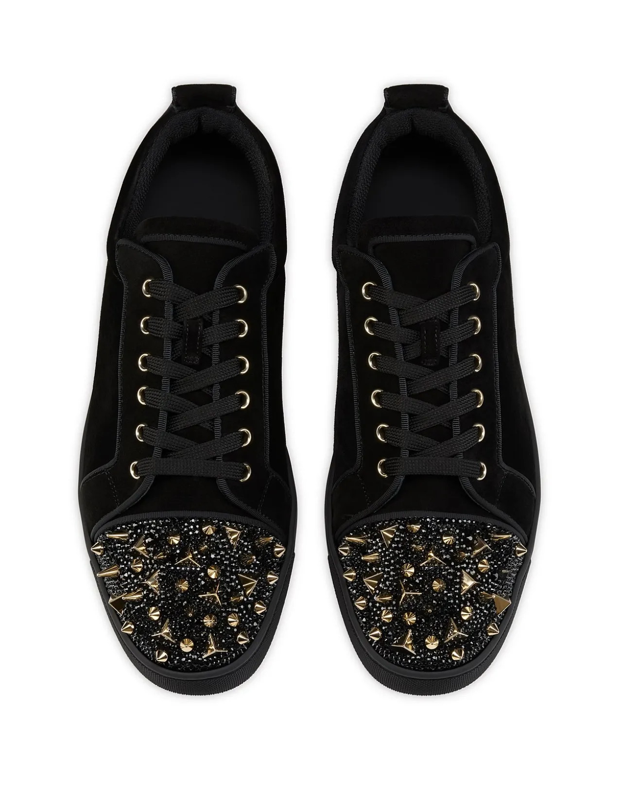 LOUIS JUNIOR PIK PIK STRASS VEAU VELOURS DS BLACK LIGHT GOLD