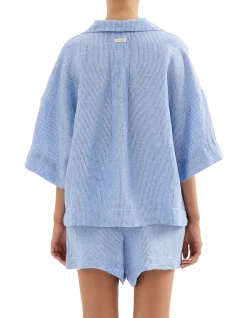 Lounge Stripe Linen Shirt