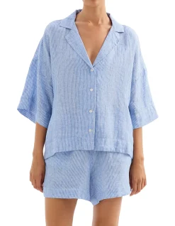 Lounge Stripe Linen Shirt