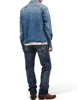 Lou Straight Mid Rise Stretch Denim Jeans
