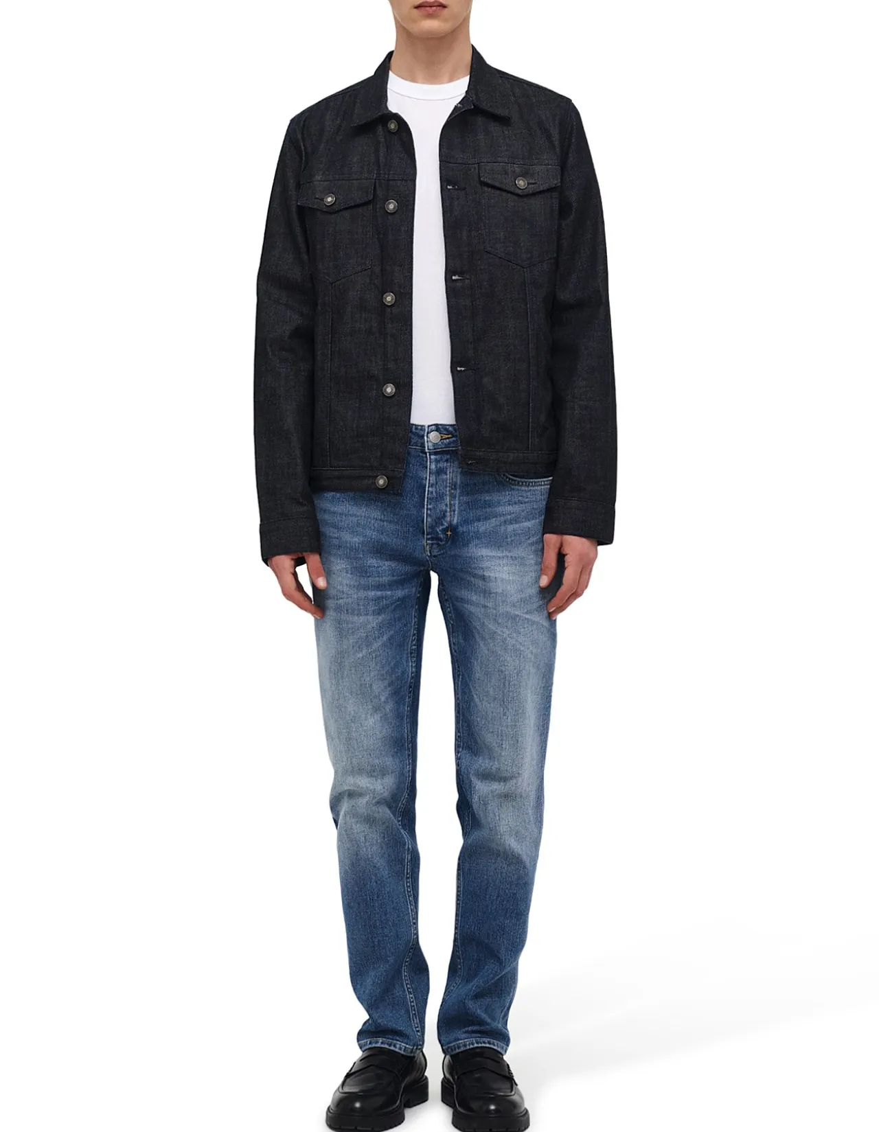 Lou Straight Mid Rise Stretch Denim Jeans