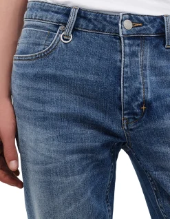 Lou Straight Mid Rise Stretch Denim Jeans