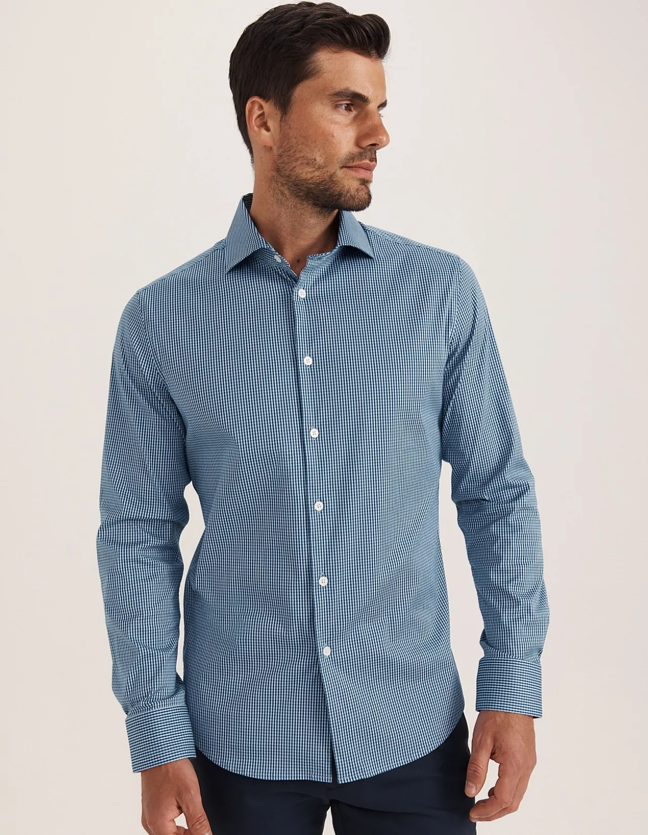 LUCIAN LONG SLEEVE STRETCH CHECK SHIRT