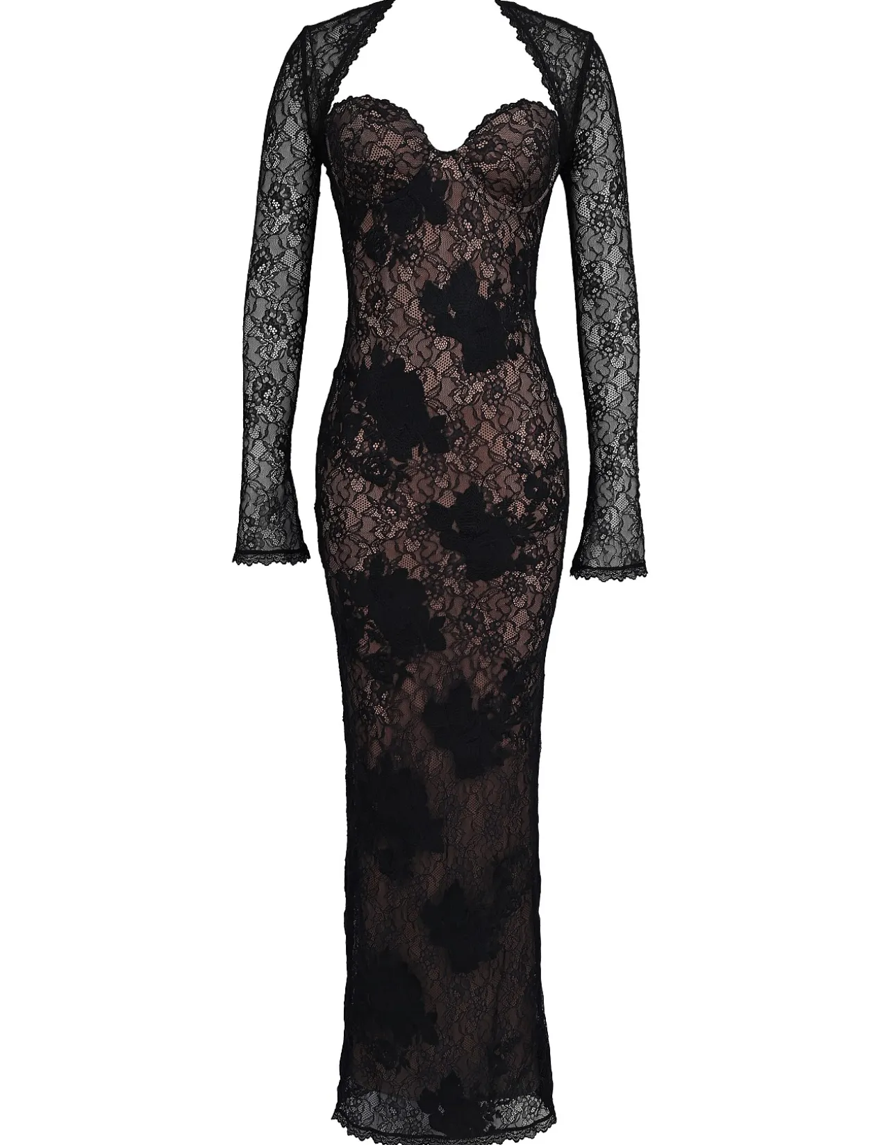 LUCIENNE STRETCH LACE MAXI DRESS