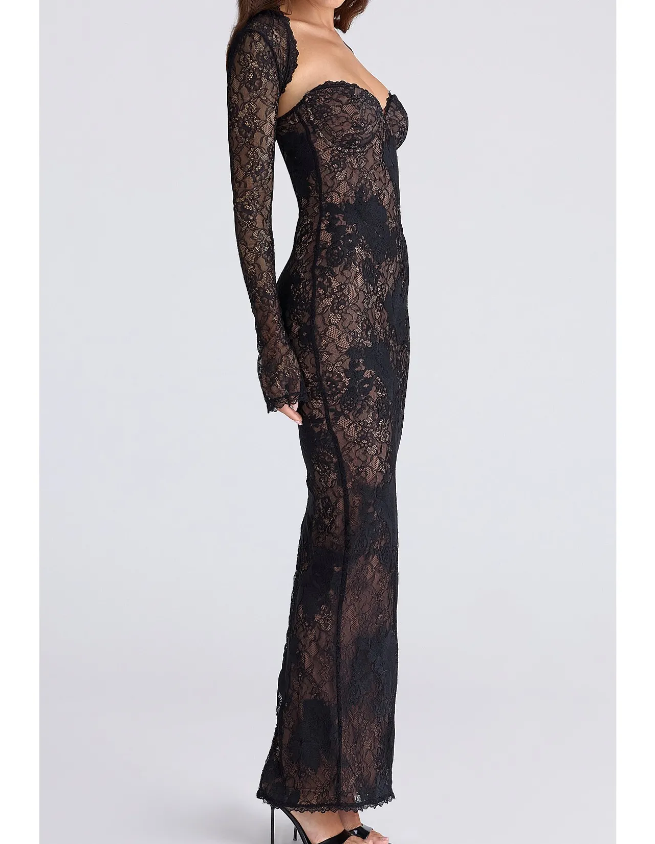 LUCIENNE STRETCH LACE MAXI DRESS