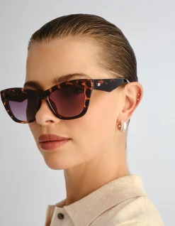 LUMEN + TORT CAT-EYE KHAKI GRAD SUNGLASSES