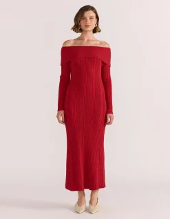 LUNA OFF SHOULDER KNIT DRESS