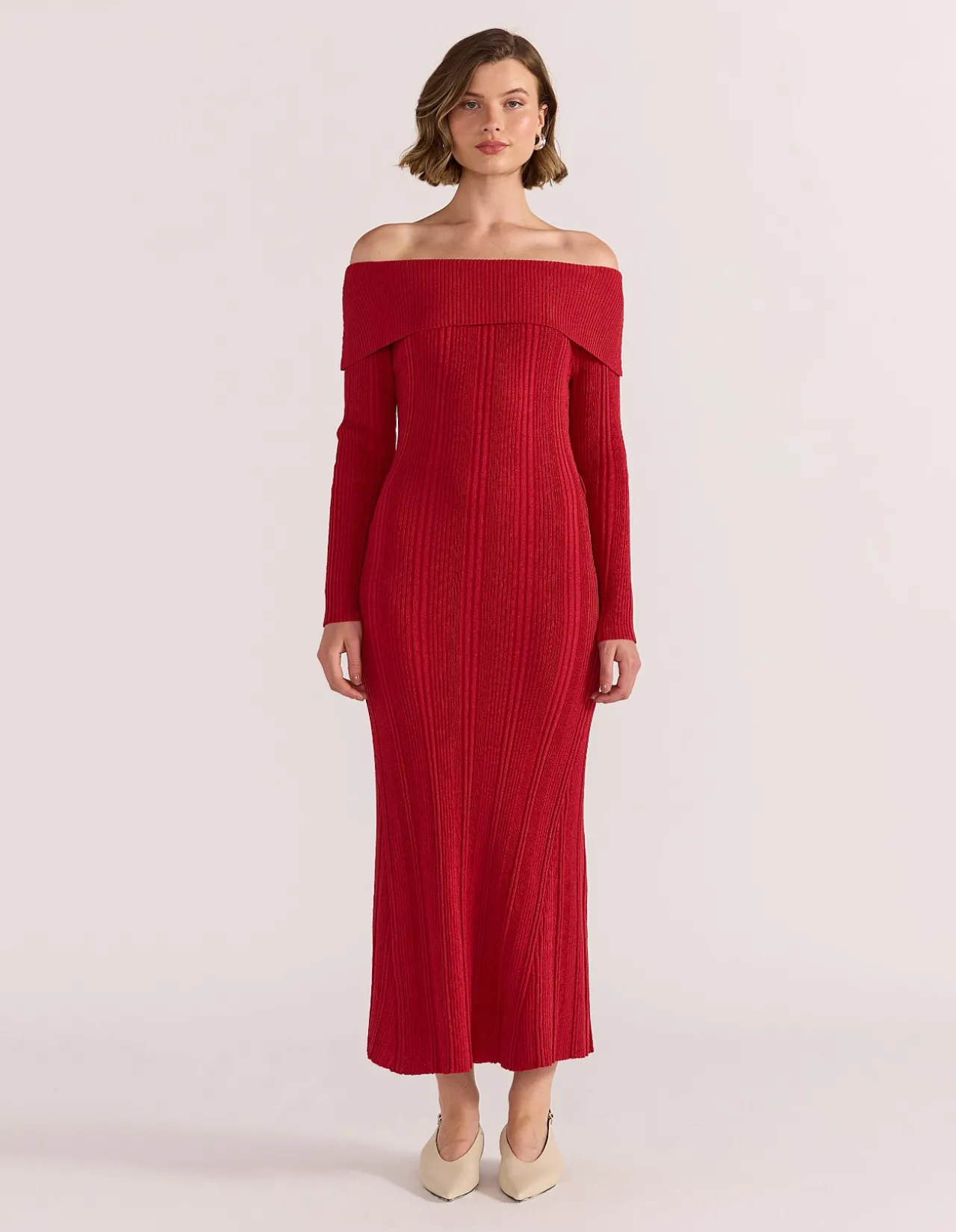 LUNA OFF SHOULDER KNIT DRESS