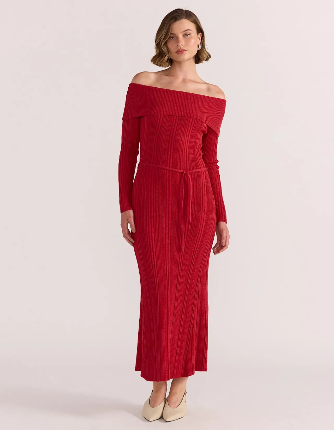 LUNA OFF SHOULDER KNIT DRESS