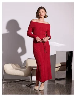 LUNA OFF SHOULDER KNIT DRESS
