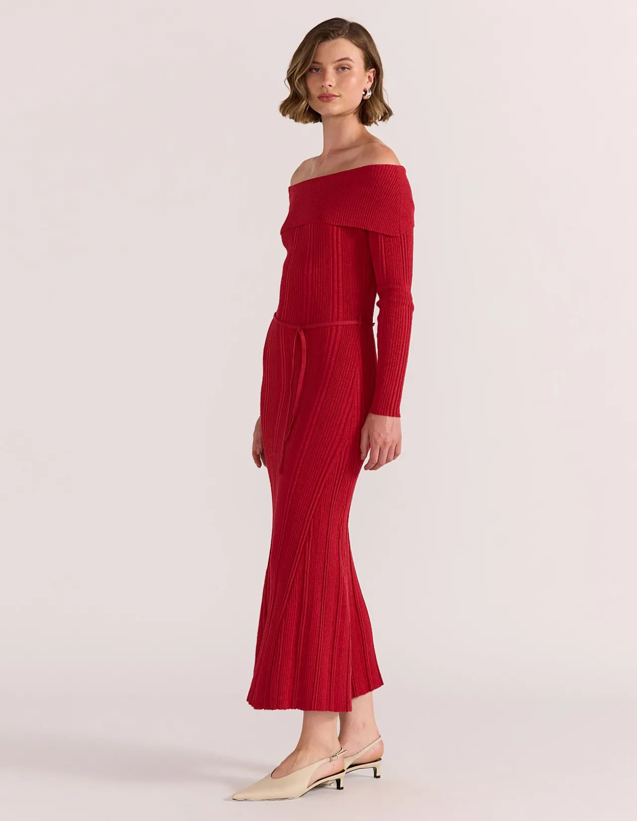 LUNA OFF SHOULDER KNIT DRESS