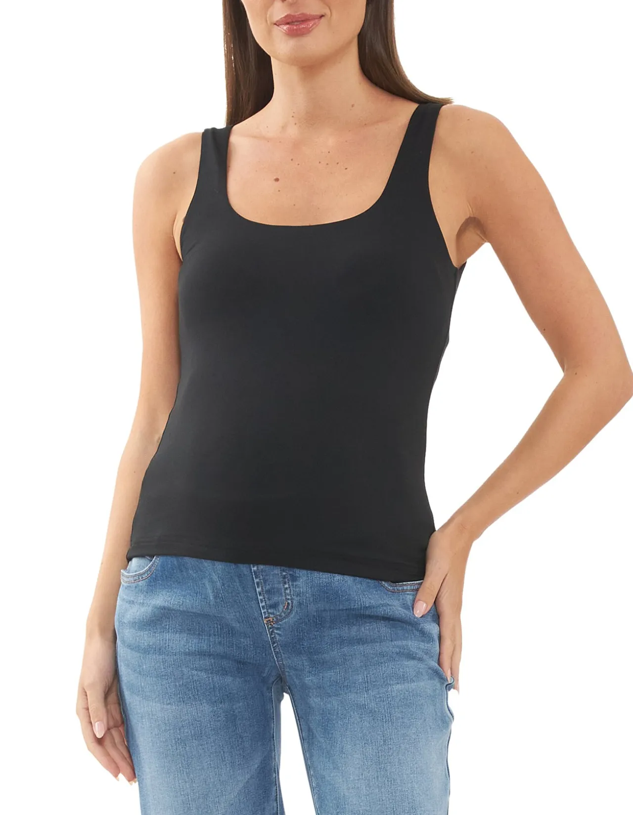Luxe Knit Tank Top Scoop Neckline