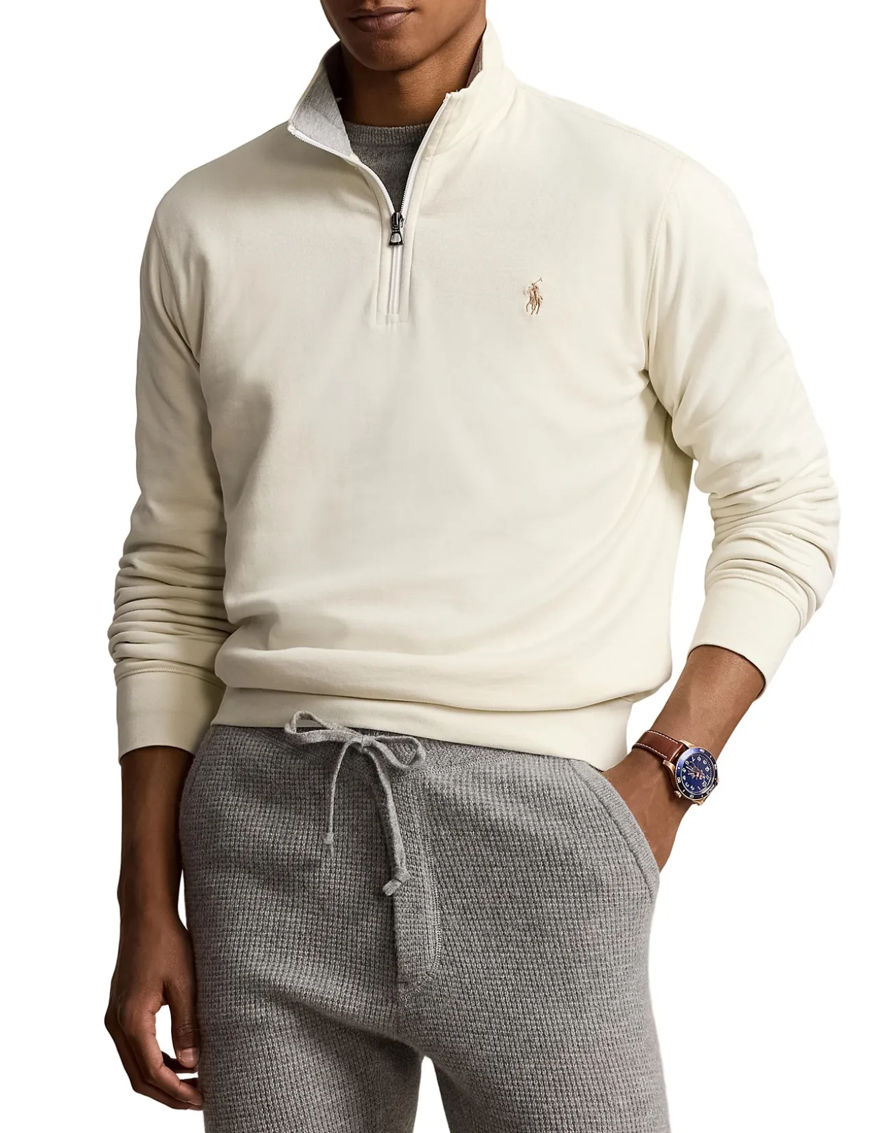 LUXURY JERSEY QUARTER-ZIP PULLOVER