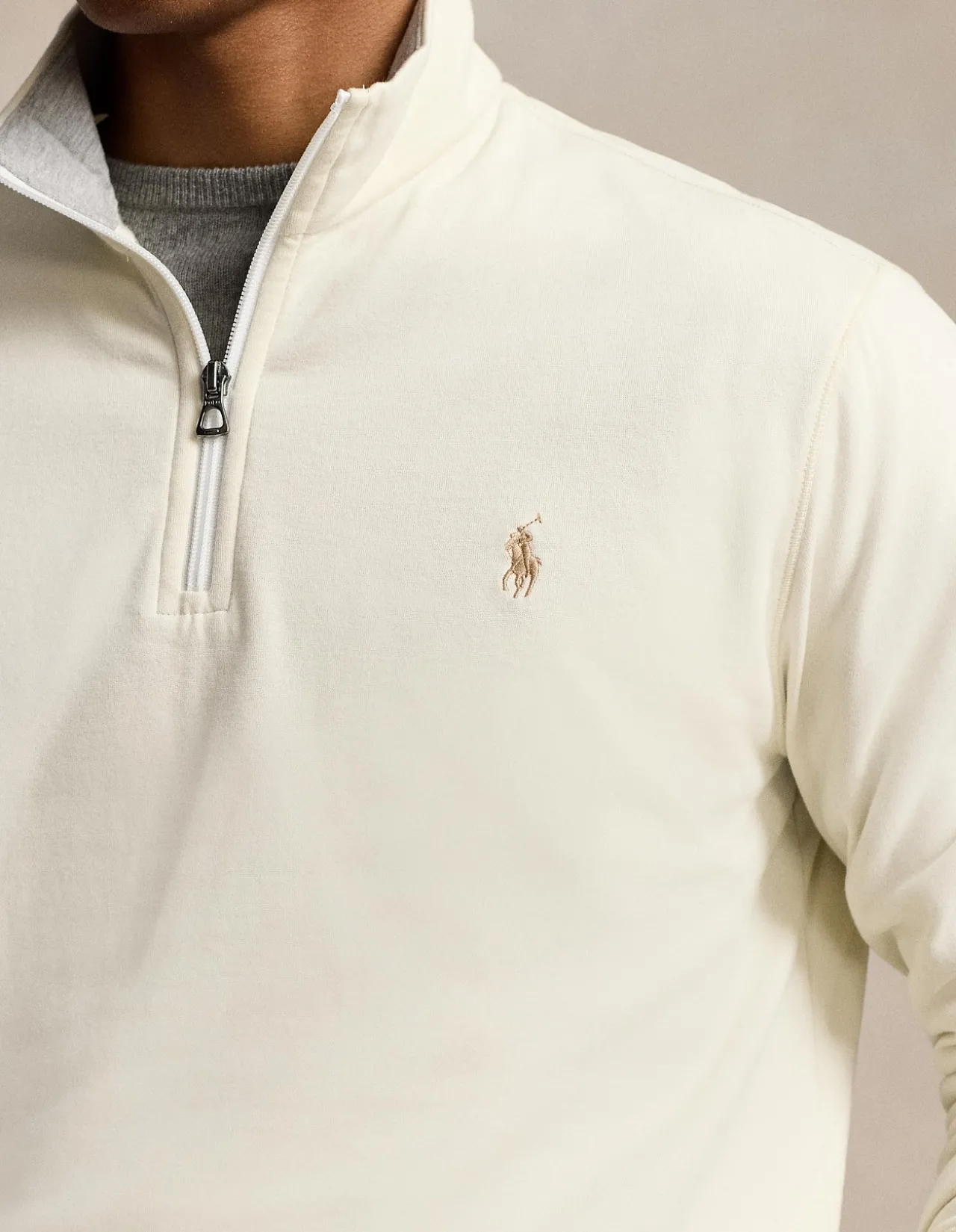 LUXURY JERSEY QUARTER-ZIP PULLOVER
