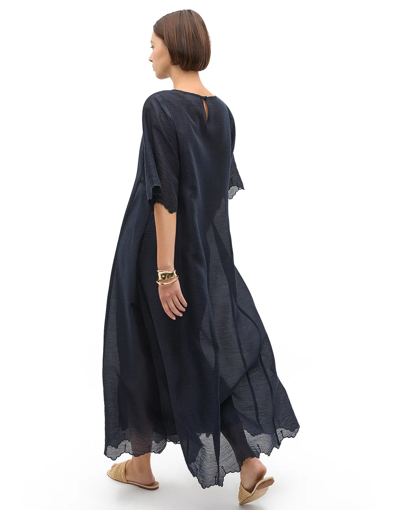 LYOCELL BLEND KAFTAN MAXI DRESS