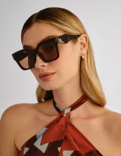 MAGNITUDE CHOCOLATE SQUARE SUNGLASSES