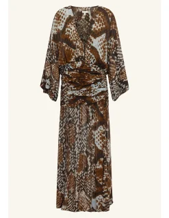 MAIA LONG SLEEVE PLUNGED MAXI DRESS