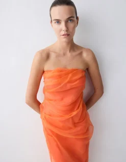MANDARIN ORGANZA EMULATE STRAPLESS
