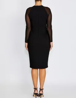 MARBELLA BLACK SCUBA CREPE DRESS