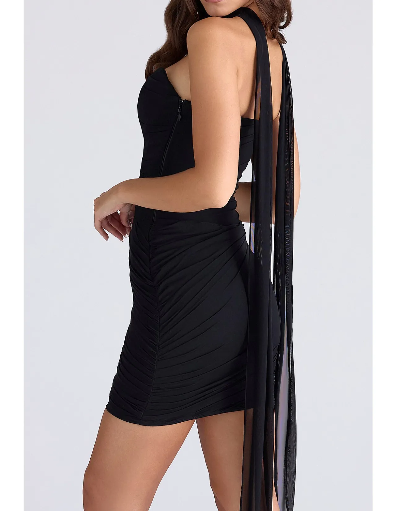 MARIELLA STRETCH DRAPED MINI DRESS
