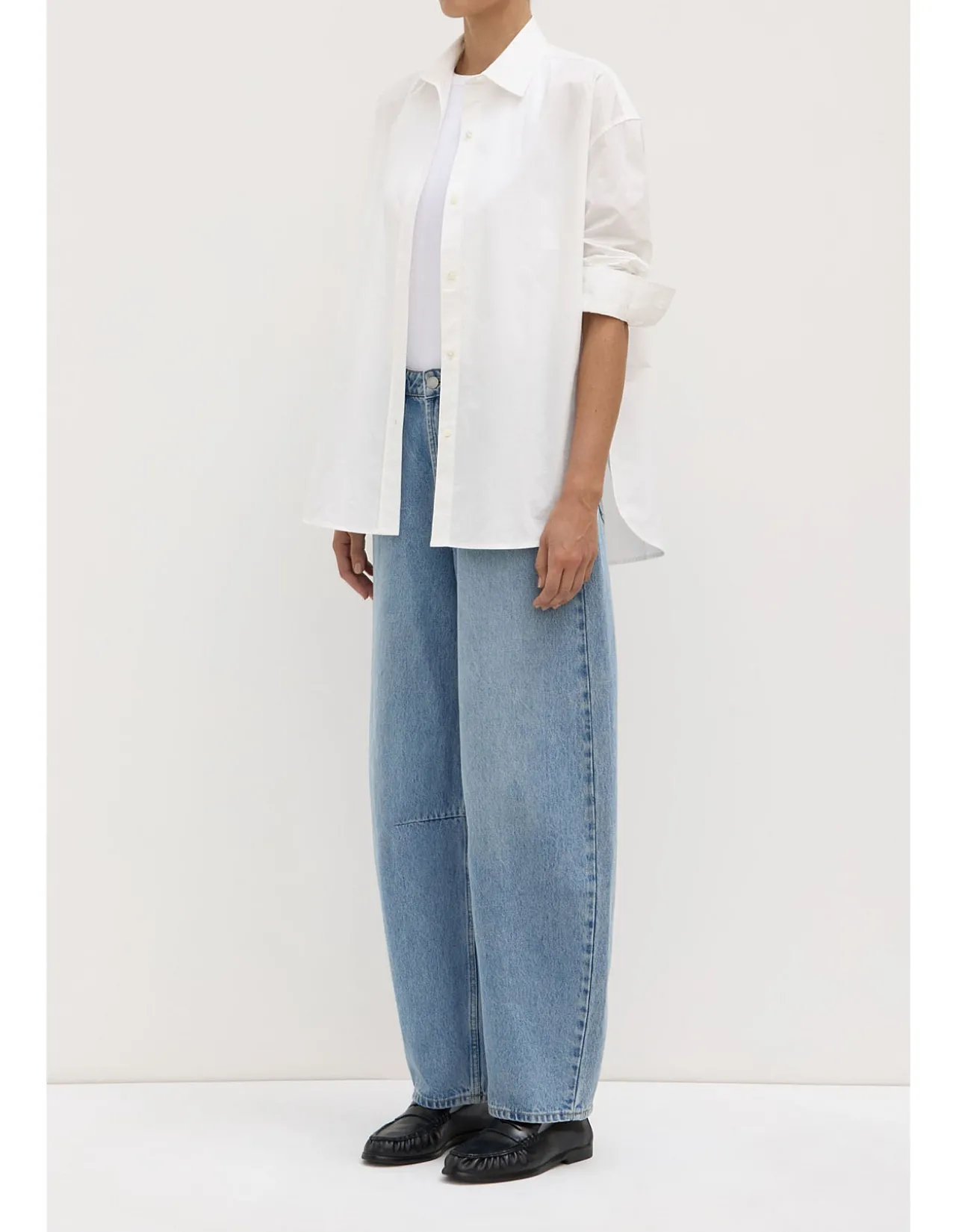 Marigold Poplin Long Sleeve Shirt White