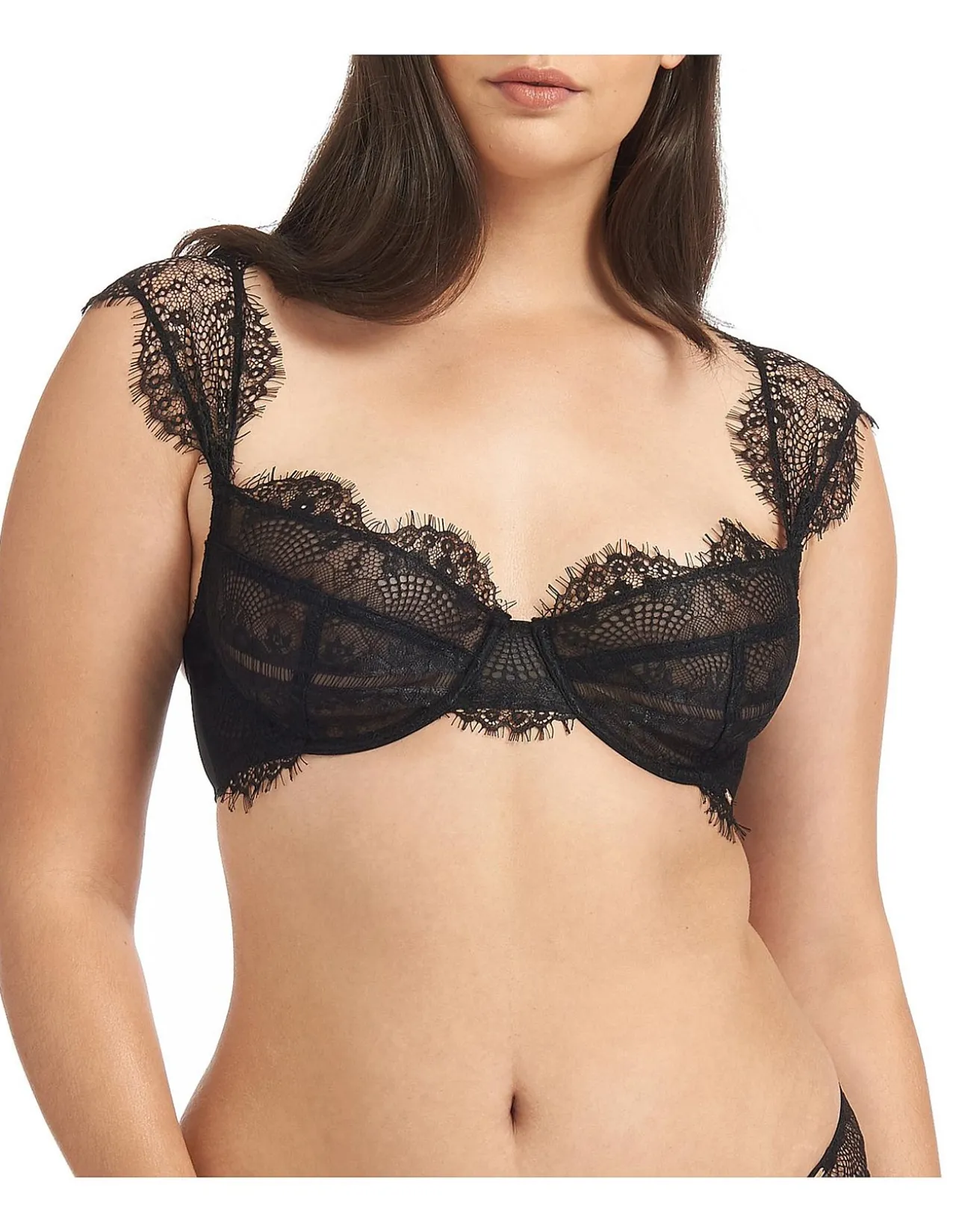 Marina Eyelash Lace Balcony Bra