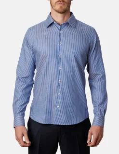 MARITEMES FINE TWILL STRIPE SLIM FIT SHIRT