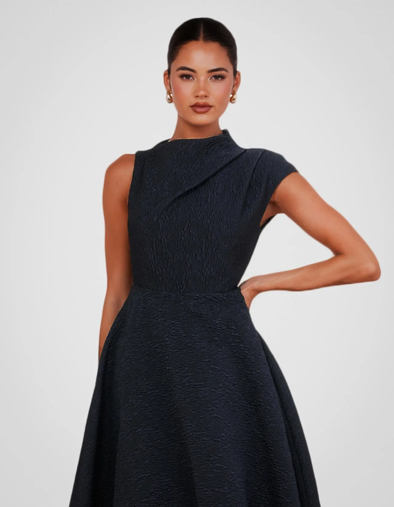 MARLO HIGH NECK MIDI DRESS