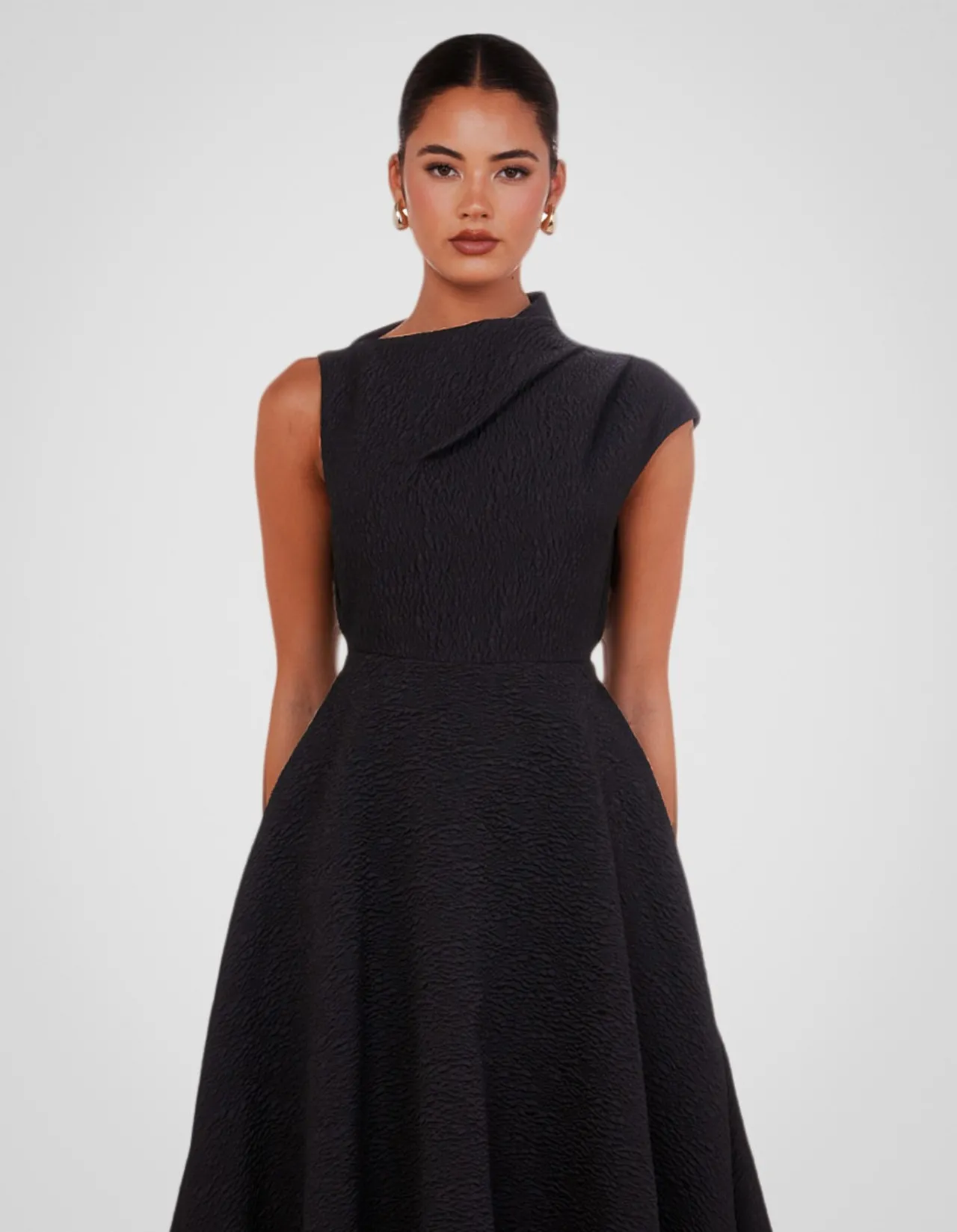 MARLO HIGH NECK MIDI DRESS