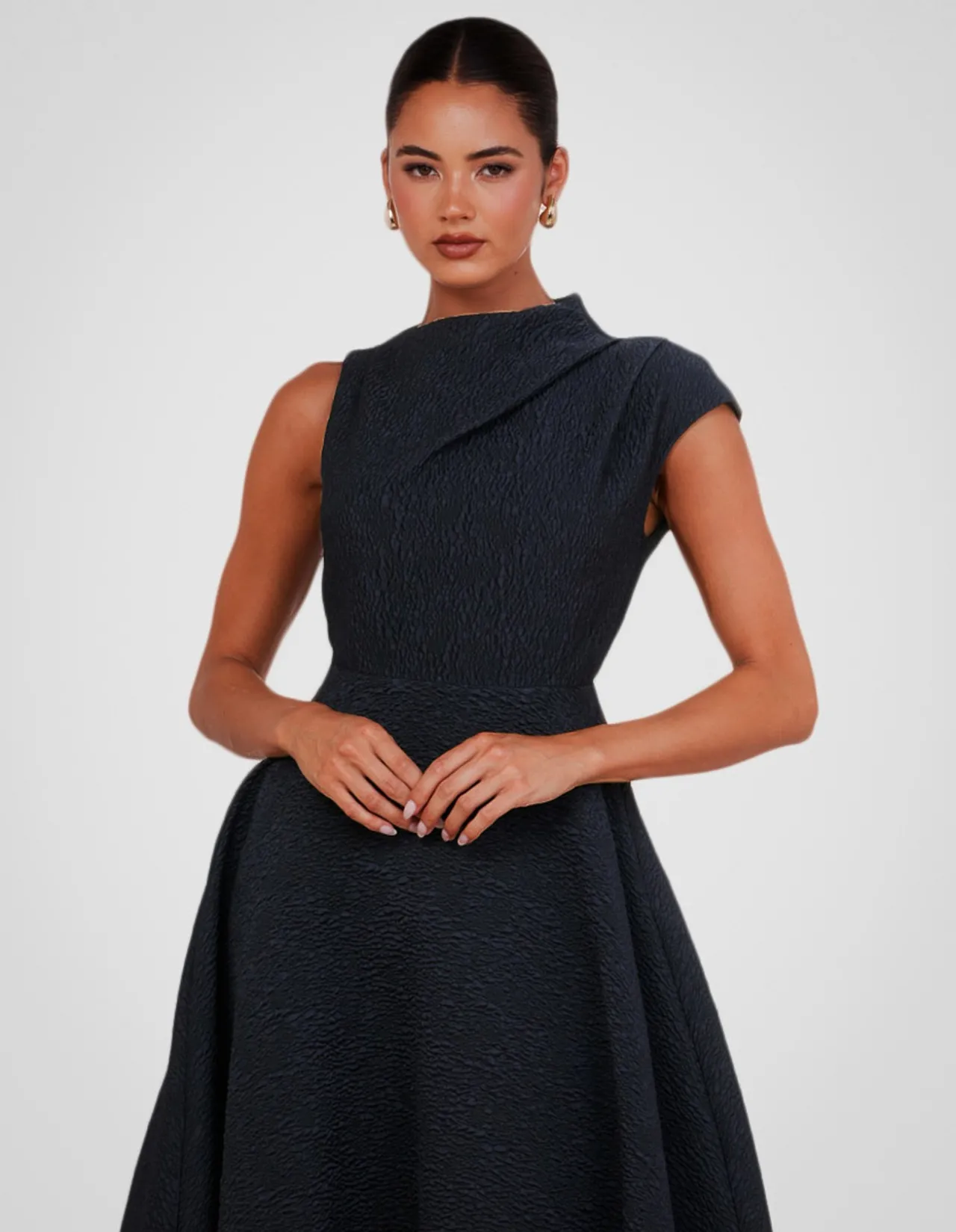 MARLO HIGH NECK MIDI DRESS