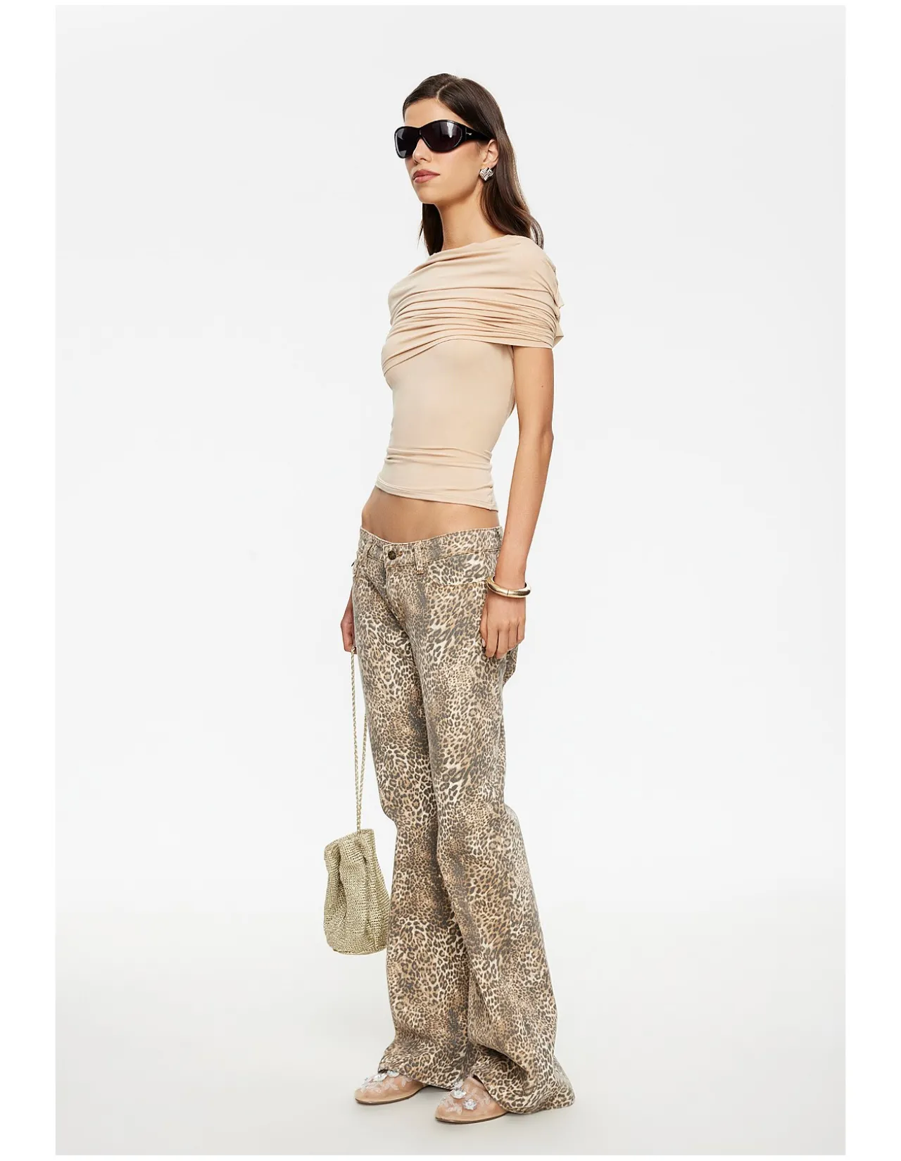 Mary-Kate Leopard Print Bootcut Jeans