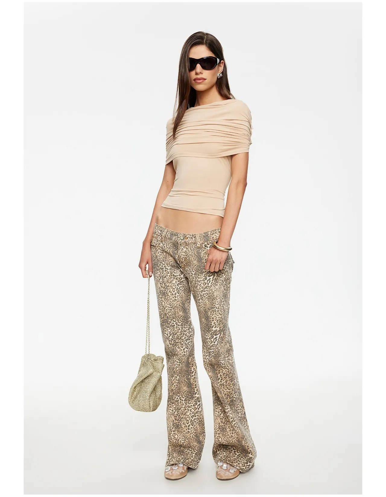 Mary-Kate Leopard Print Bootcut Jeans