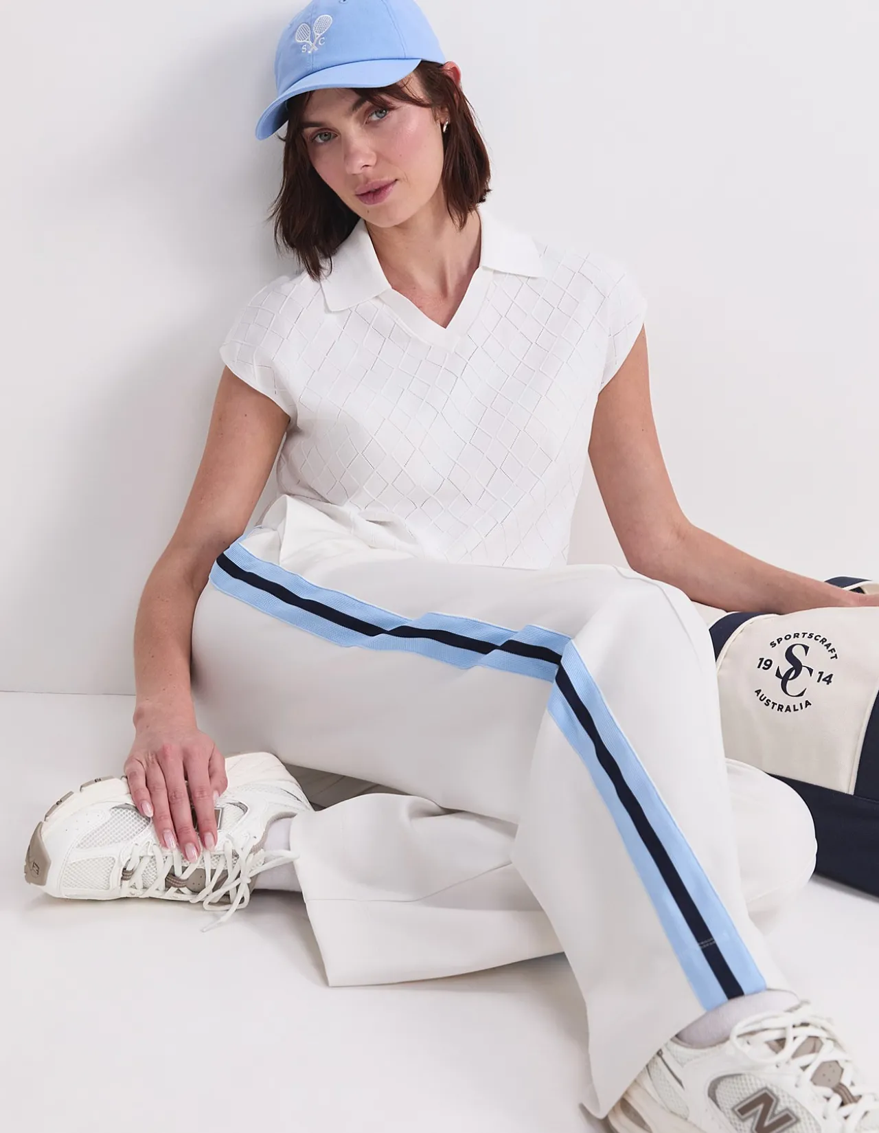 MAXINE MILANO ARGYLE KNIT TOP
