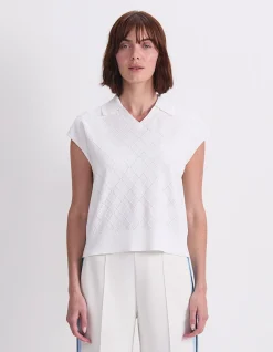 MAXINE MILANO ARGYLE KNIT TOP