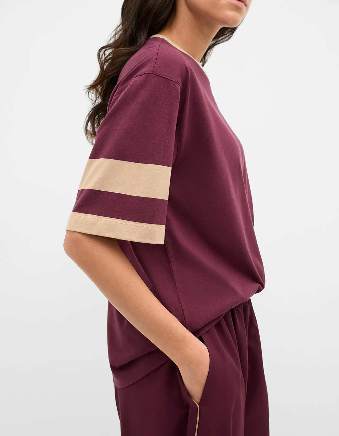 MD COTTON CONTRAST BOYFRIEND TEE