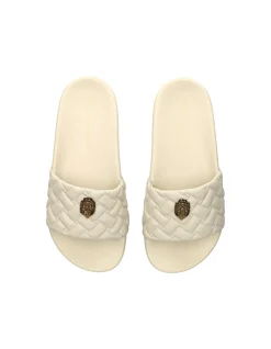 MEENA EAGLE BONE SYNTHETIC SLIDES