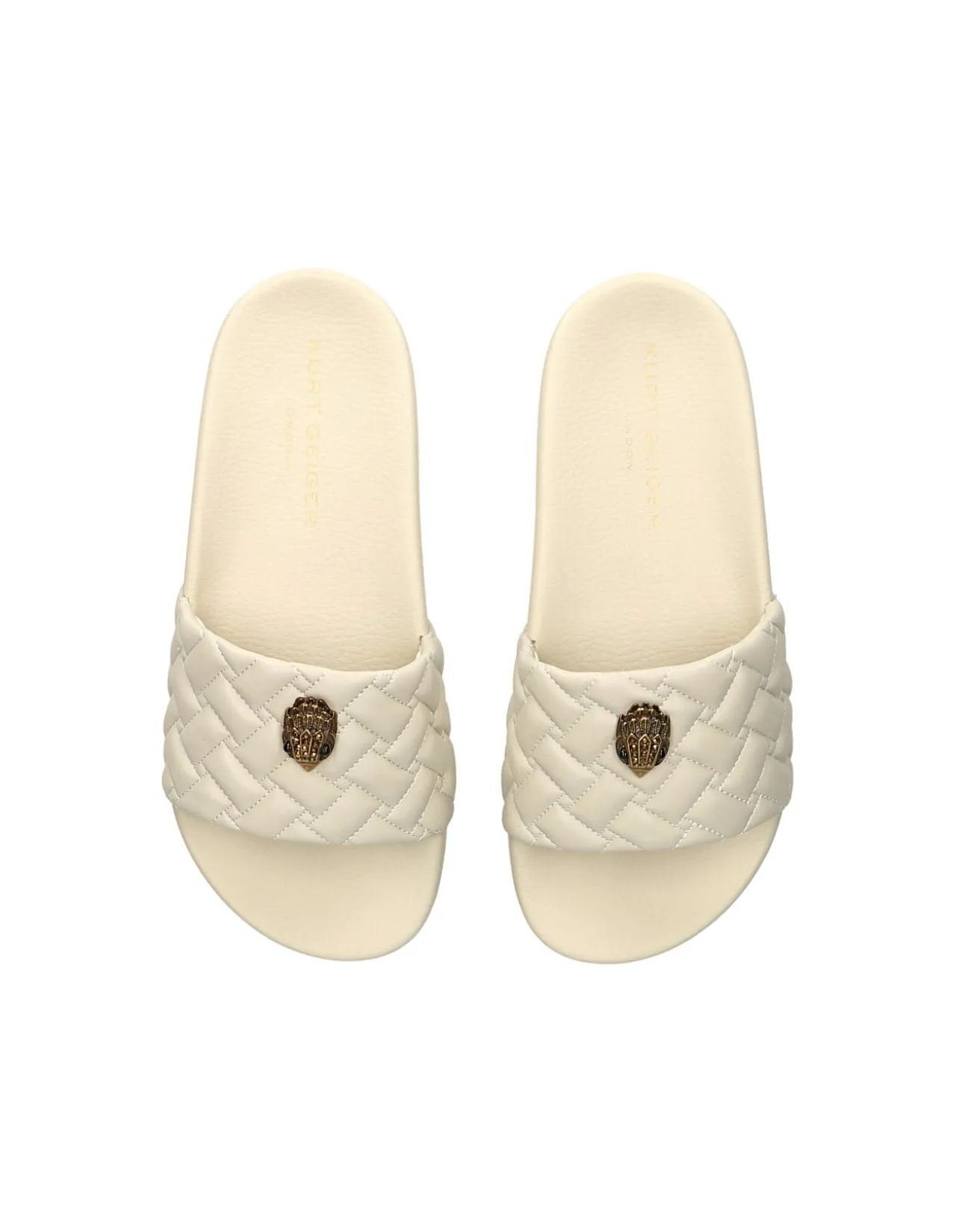 MEENA EAGLE BONE SYNTHETIC SLIDES