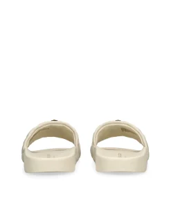 MEENA EAGLE BONE SYNTHETIC SLIDES