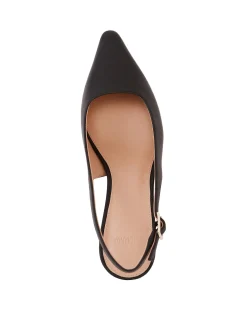 Mella Black Leather Slingback